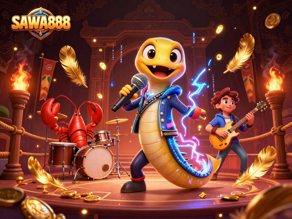 Engage with SAWA888's electrifying underwater casino featuring vibrant characters and rich game elements.