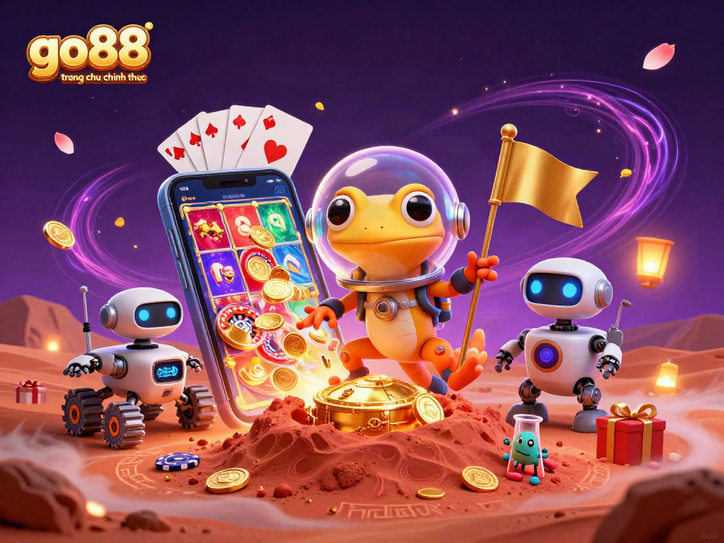 Experience thrilling adventures with go88 trang chu chinh thuc as a Martian gecko discovers a golden casino.