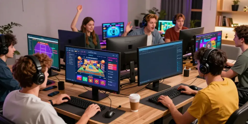Players enjoying engaging online activities at http://debet-onl.com in a vibrant gaming environment.