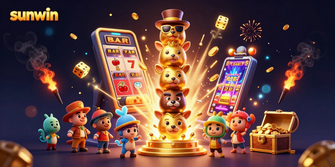 Experience thrilling wins at sunwin with an enchanting casino-themed 3D illustration filled with dynamic game elements.