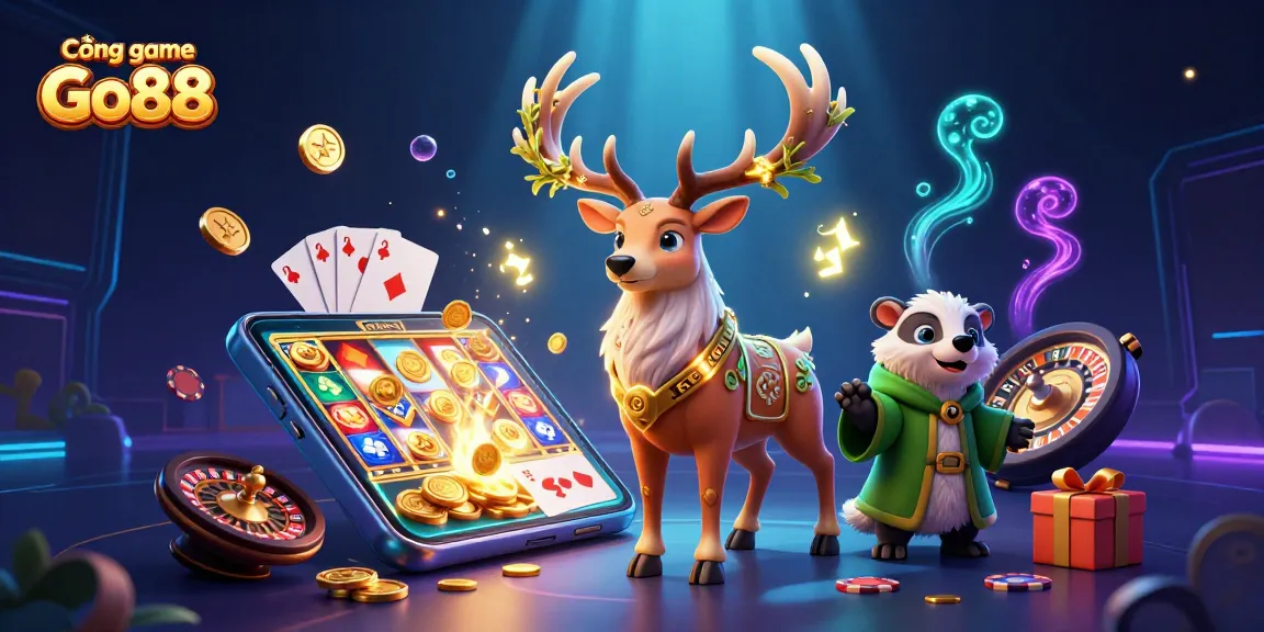 Experience dynamic gaming at Cổng game Go88 with vibrant characters and thrilling casino elements.