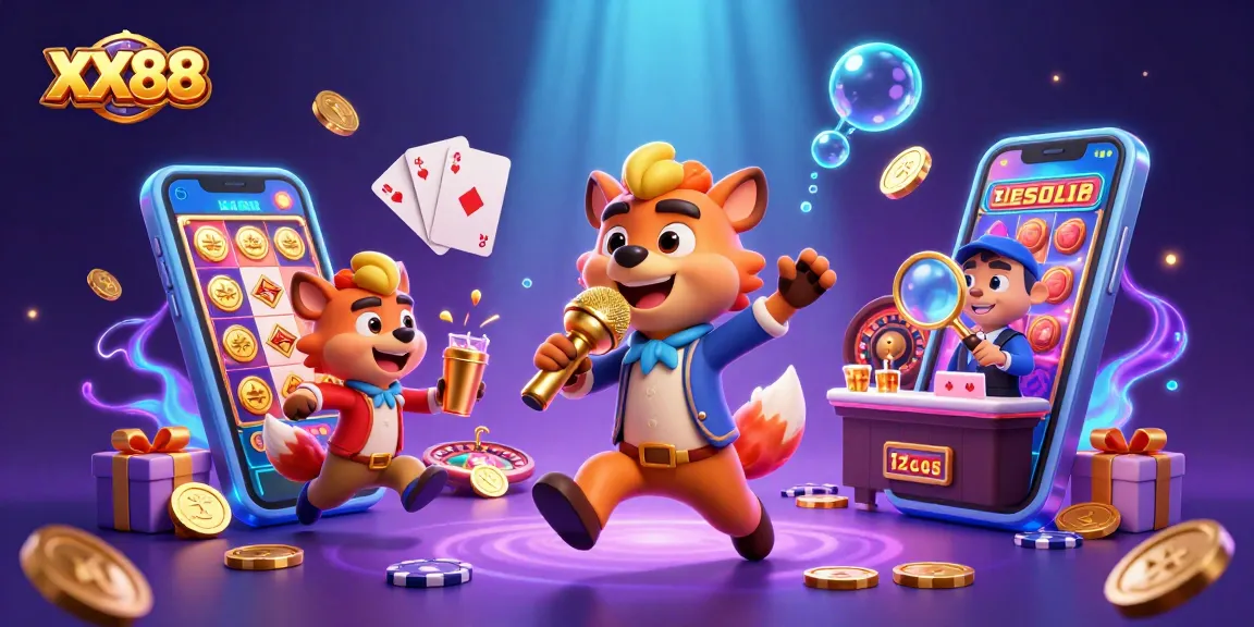 Experience the thrilling games at XX88 casino with a vibrant hyena comedy atmosphere.