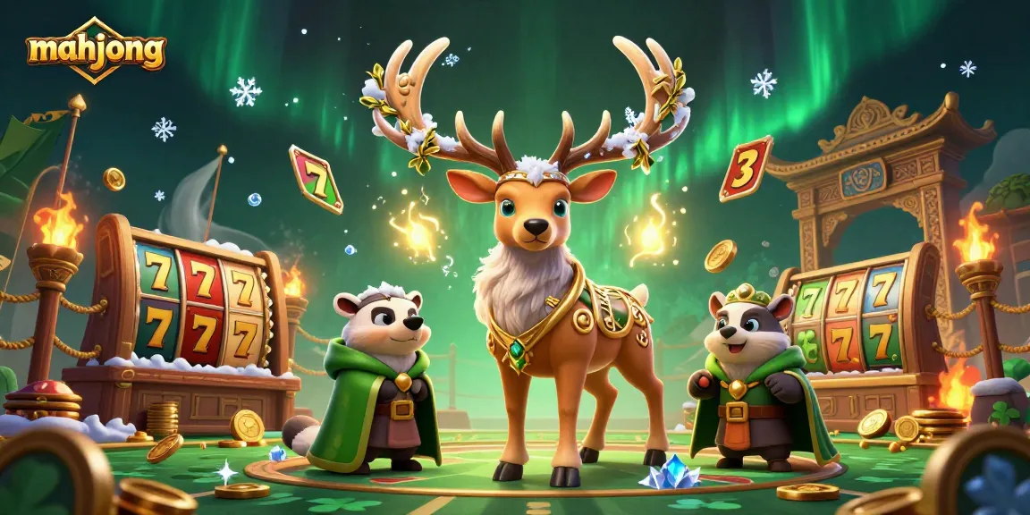 Play mahjong slots with immersive visuals and thrilling jackpot action in this captivating scene.