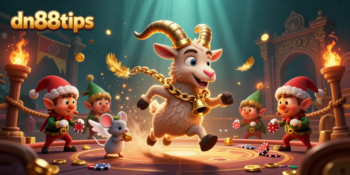 Engage in thrilling gameplay at dn88tips with festive characters in a vibrant casino scene.